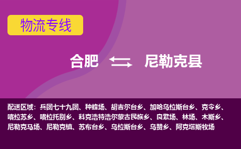 合肥到尼勒克物流公司_合肥到尼勒克物流专线_合肥至尼勒克货运公司