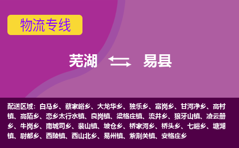 芜湖到易县物流专线_芜湖到易县物流公司_芜湖至易县货运专线