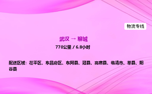 武汉到聊城物流公司|武汉至聊城物流专线|零担托运