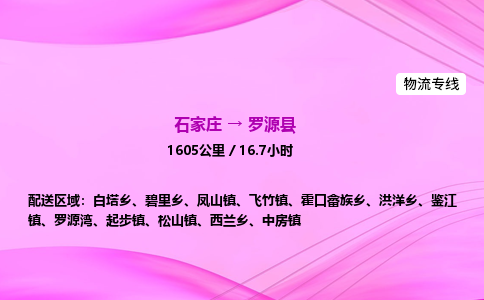 石家庄到罗源县物流公司|石家庄至罗源县物流专线|零担托运