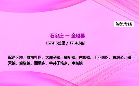 石家庄到金塔县物流公司|石家庄至金塔县物流专线|零担托运