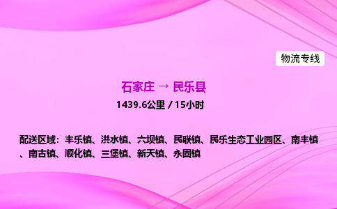 石家庄到民乐县物流公司|石家庄至民乐县物流专线|零担托运